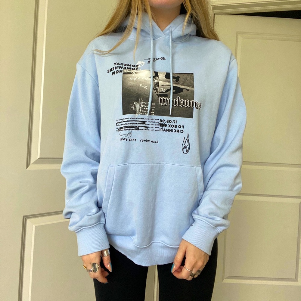Blue graphic hoodie